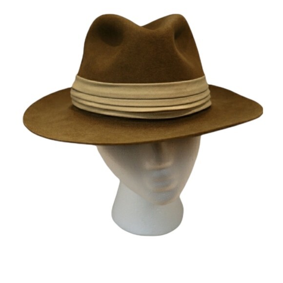 Banana Republic Vintage Safari Wool Fur Felt Fedora Rare Collectible Hat - Picture 1 of 16